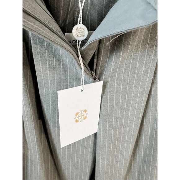 WAYF Icon Gray Pinstripe Straight Leg Trousers - Picture 8 of 9